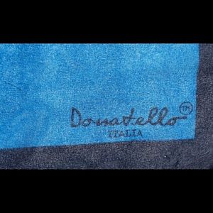 Donatella Italia silk scarf in blues and white.